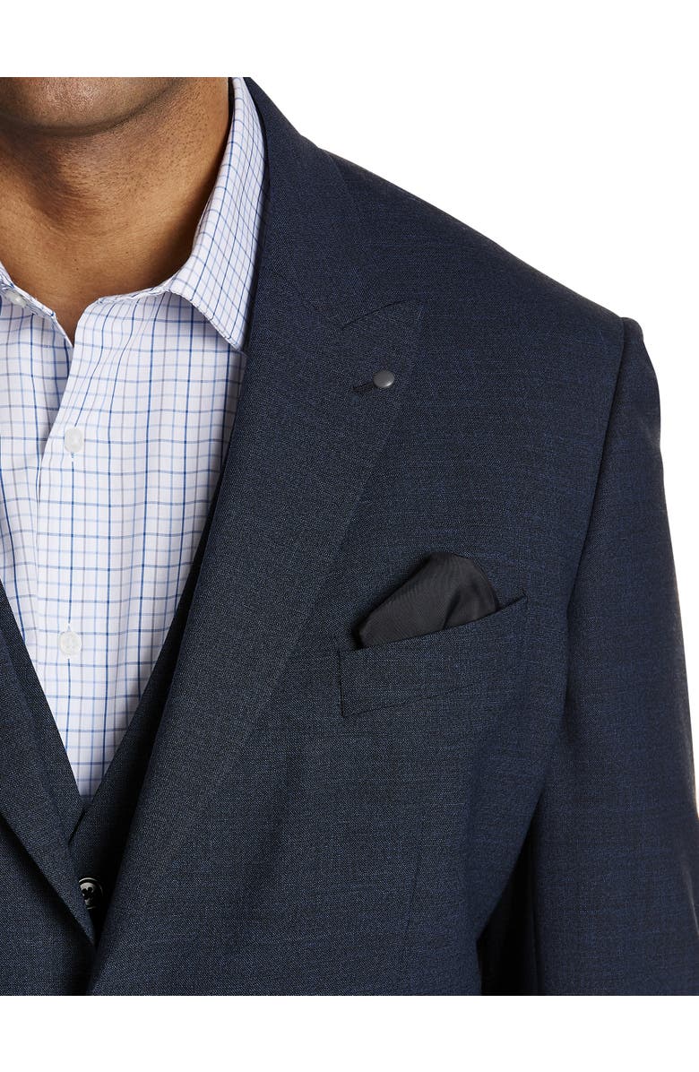 Synrgy by DXL Jacket-Relaxer Performance Mélange Suit Jacket, Alternate, color, Blue