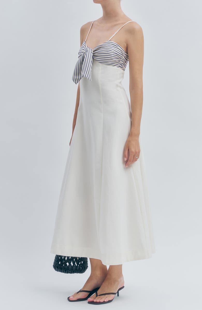 MAUDE CLUB Tullerie A-Line Dress, Alternate, color, Ivory Blue Stripe