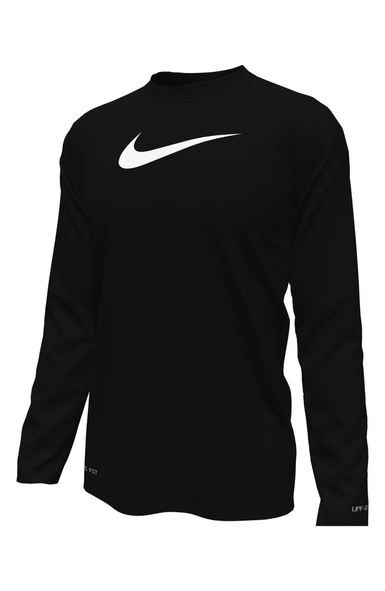 Nike Hydroguard Dri-FIT Long Sleeve Rashguard, Main, color, Black