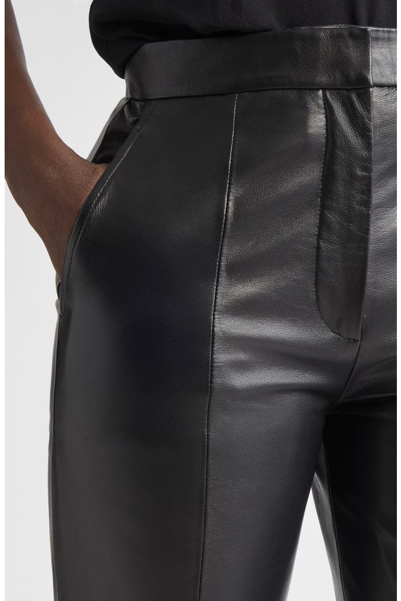 Crop Leather Pants, Alternate, color, BLACK
