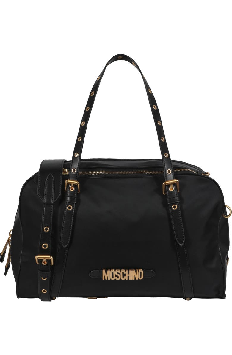 Moschino Logo Duffle Bag, Main, color,