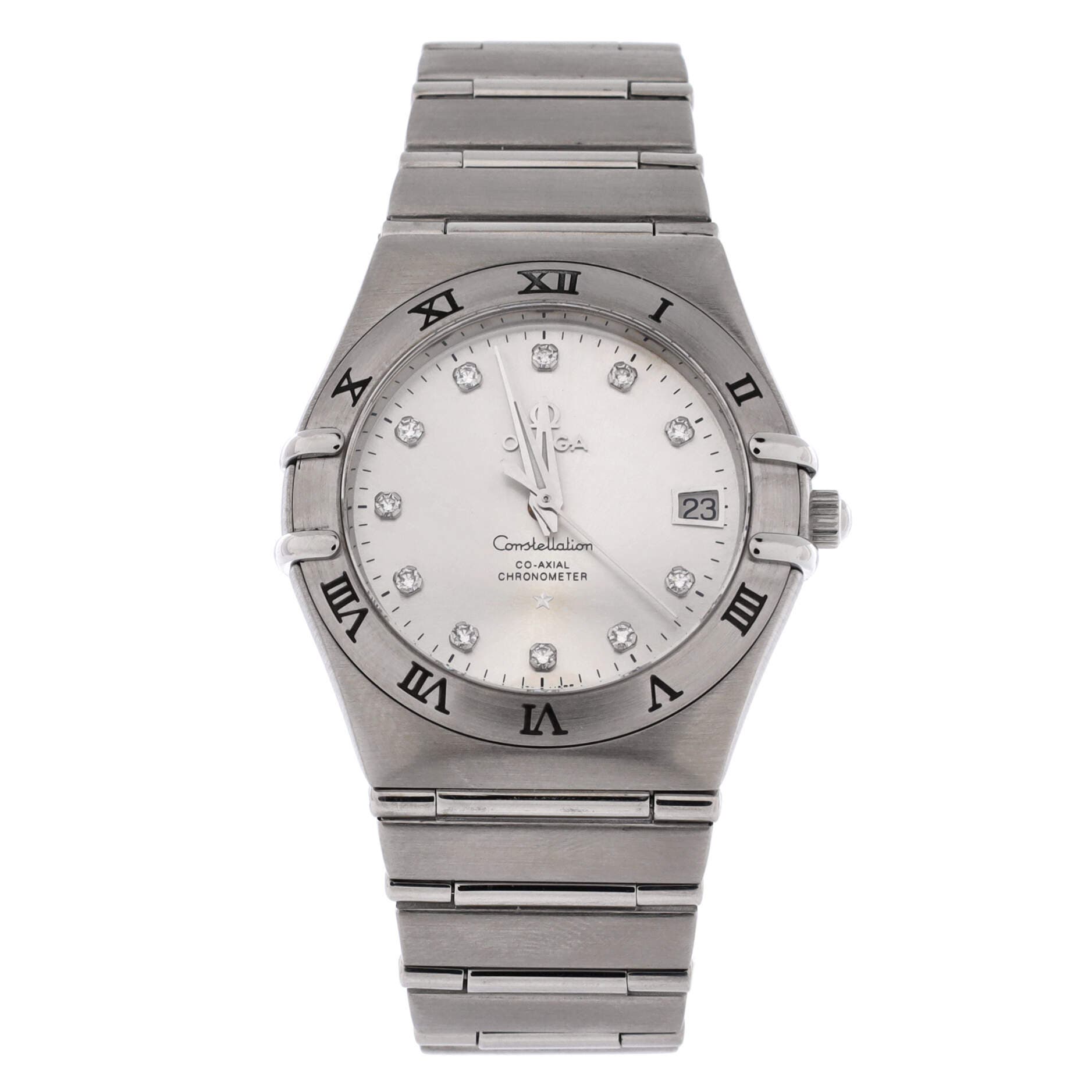Constellation Co-Axial Chronometer Automatic Watch Stainless Steel with Diamond Markers 35, Main, color, Metallic Silver