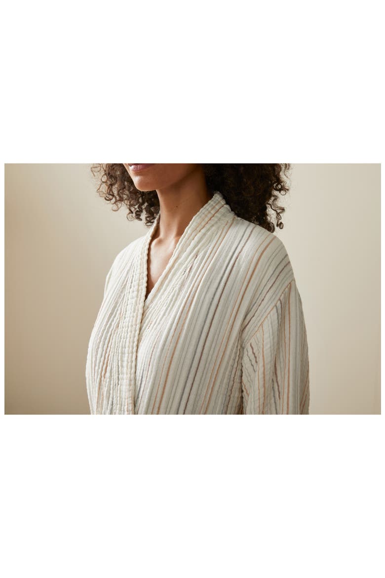 Organic Cotton Robe, Alternate, color, UNDYED W/ WARM STRIPE