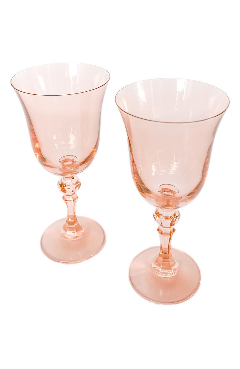 Estelle Colored Glass Set of 2 Regal Goblets, Main, color, Blush Pink