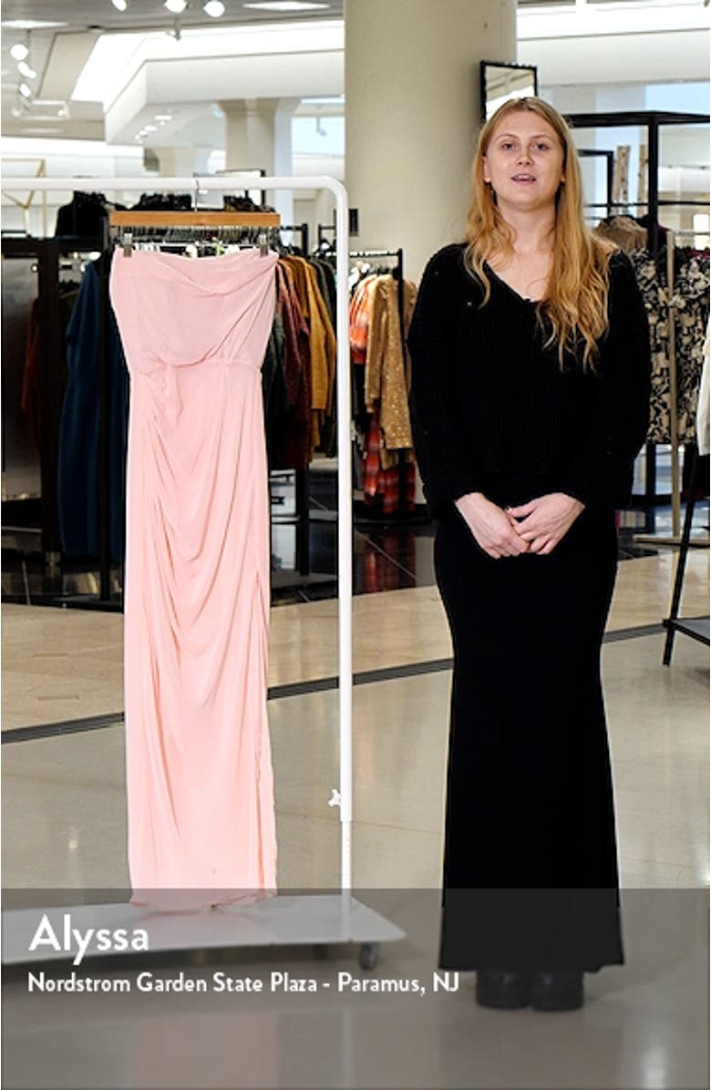 Adrienne Gathered Strapless Gown, sales video thumbnail