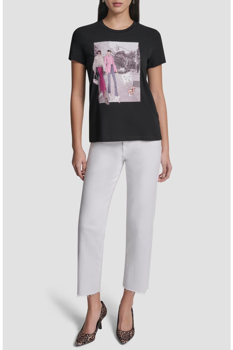 Crystal Embellished Bleeker St. Conversational Graphic T-Shirt, Alternate, color, BLACK