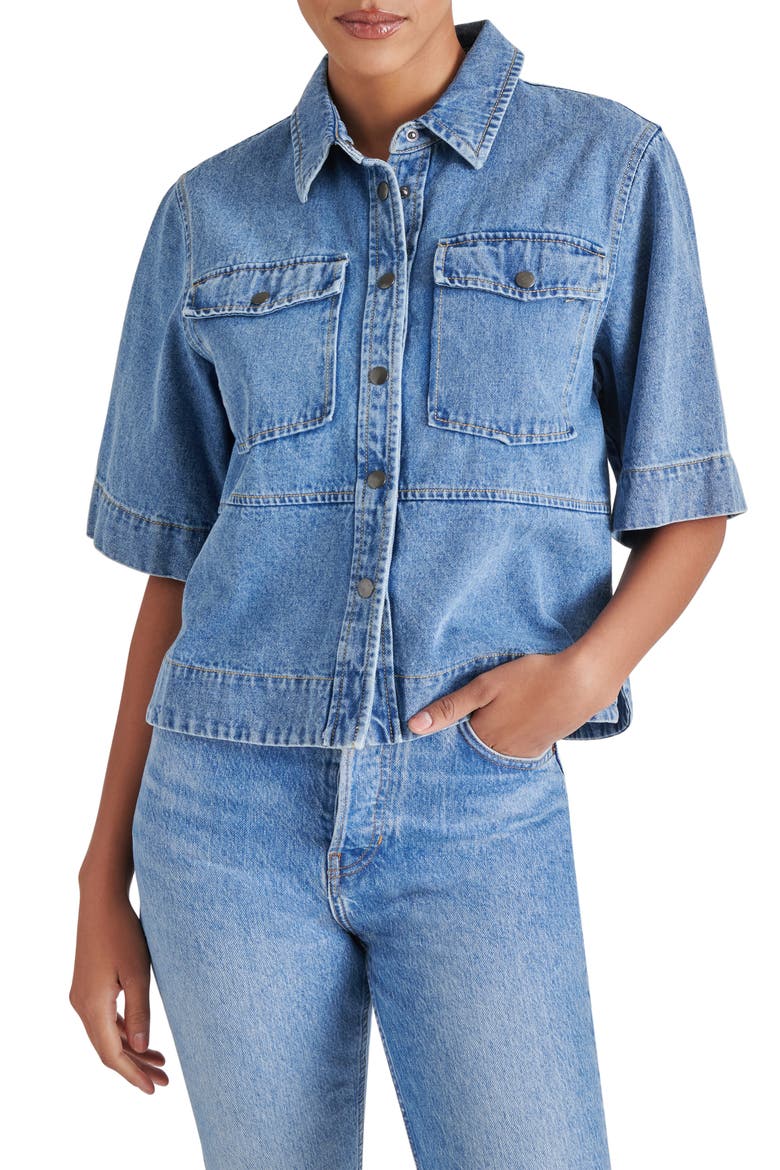 Eliana Denim Shirt, Main, color, MEDIUM BLUE