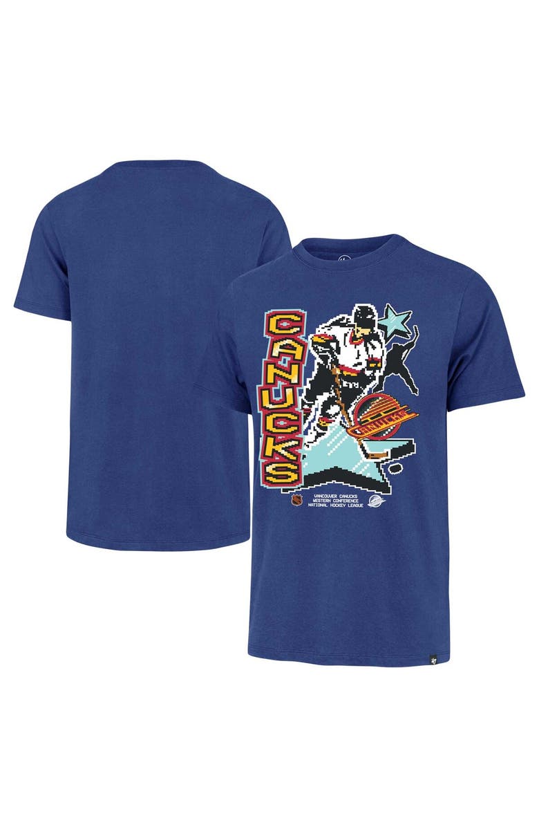 '47 Men's '47 Blue Vancouver Canucks Lamp Lighter Franklin T-Shirt, Main, color, 