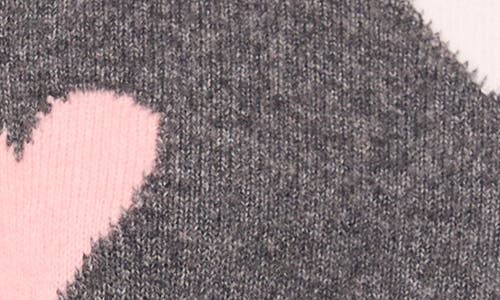 Cece Heart Short Sleeve Crewneck Sweater In Gray