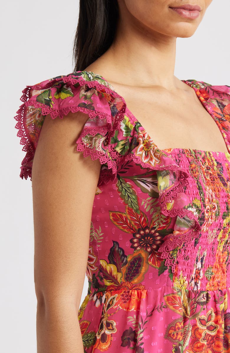 Eliza J Floral Midi Sundress, Alternate, color, Pink Multi