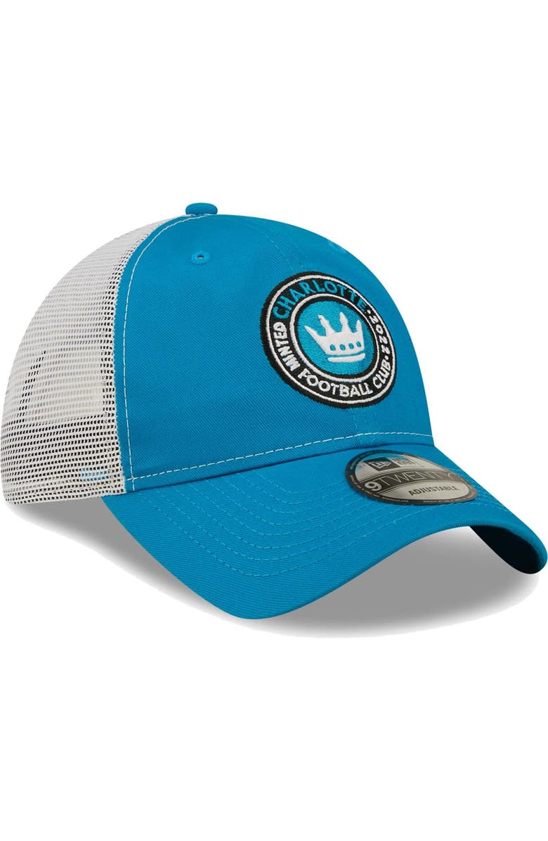 New Era Men's New Era Blue Charlotte FC Trucker 9TWENTY Snapback Hat, Alternate, color, 