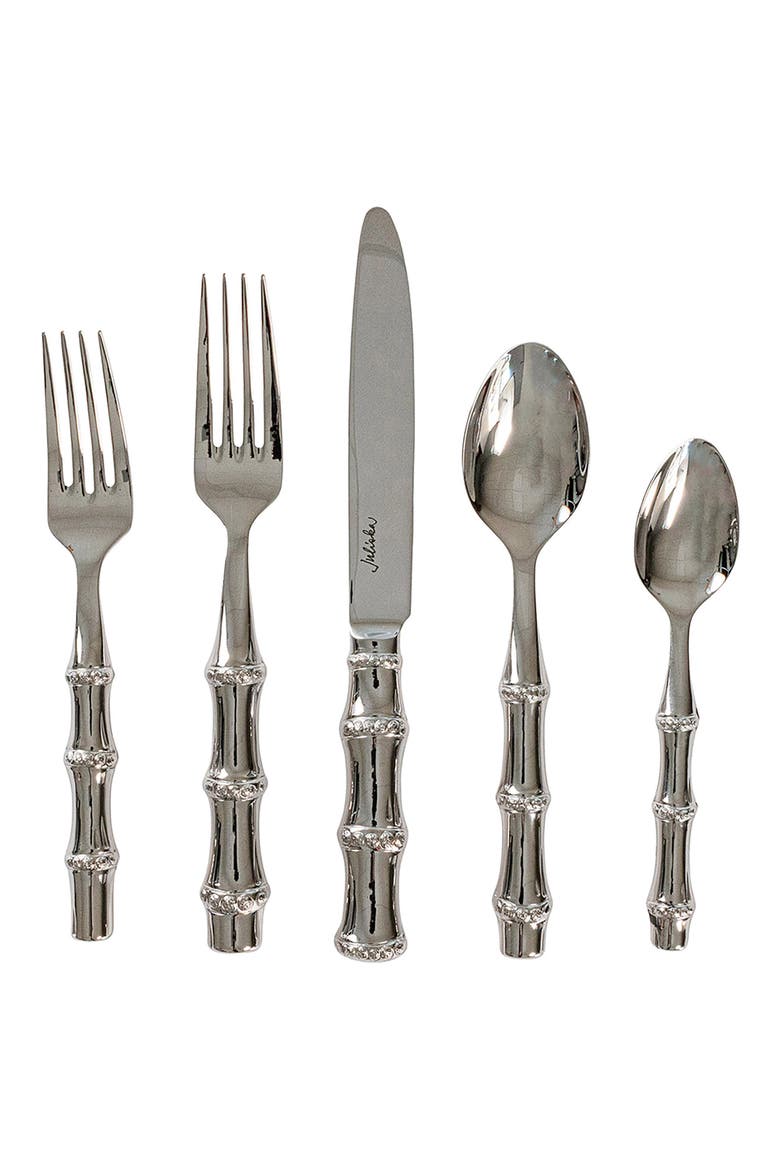 Bamboo 5-Piece Place Setting, Main, color, POLISHED