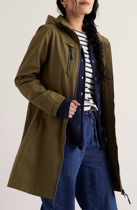 Coverack Waterproof Organic Cotton Raincoat with Removable Hood