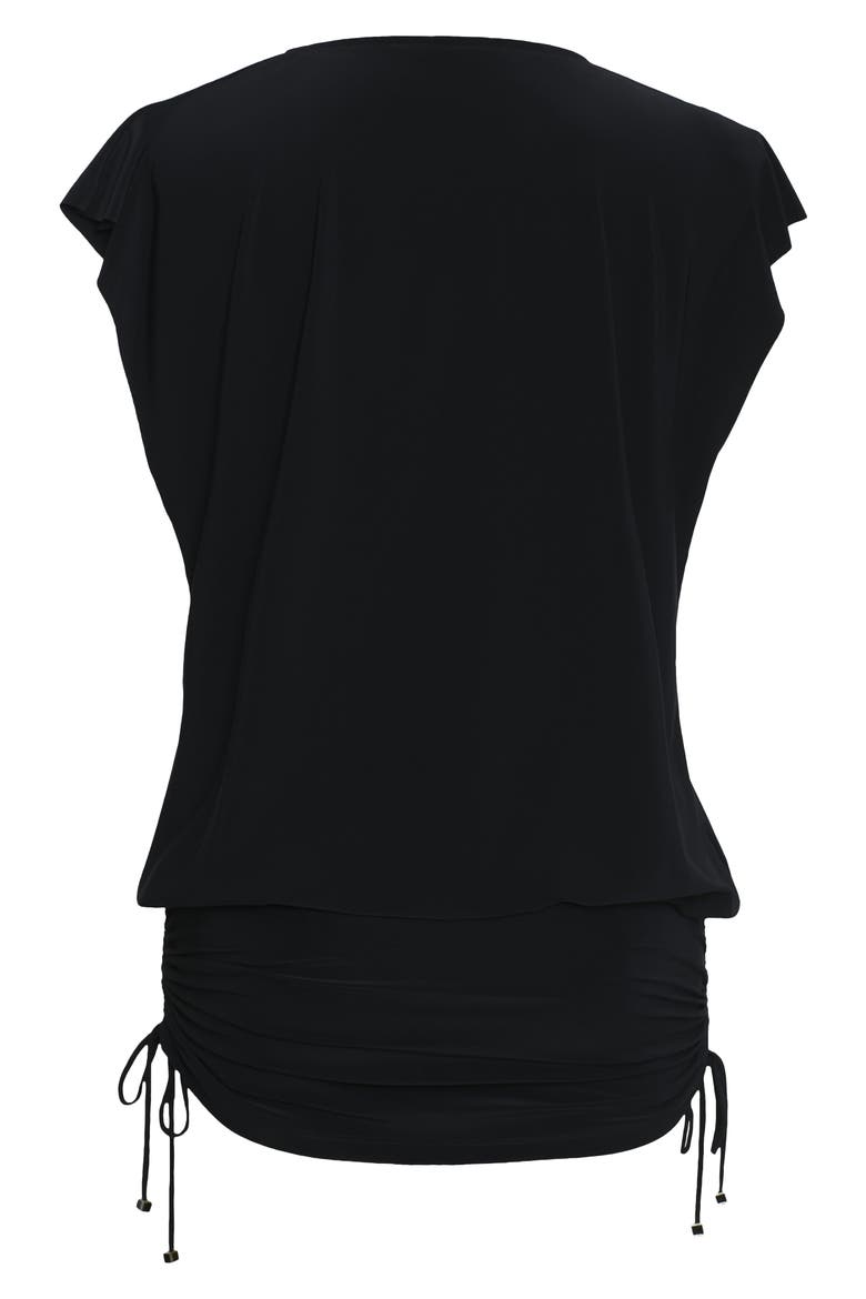 Shirred Cover-Up Dress, Alternate, color, BLACK