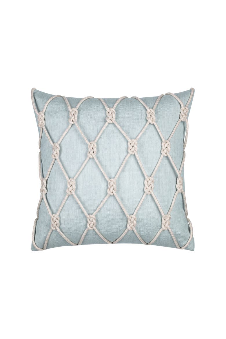 Latticework Hand-Knotted Indoor & Outdoor Woven Accent Pillow & Insert, Main, color, Opal