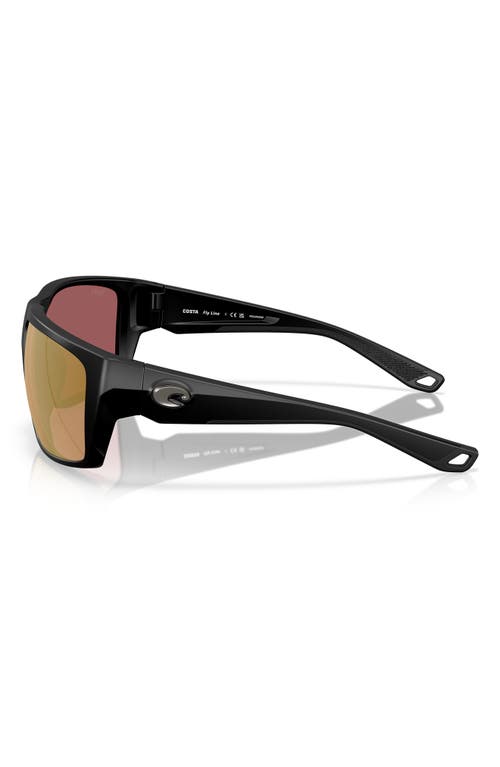 Costa Del Mar 59mm Polarized Square Sunglasses In Matte Black/gold Mirror 580g