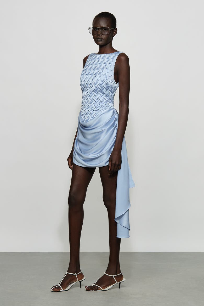 Antonella Dress, Alternate, color, Blue Clay