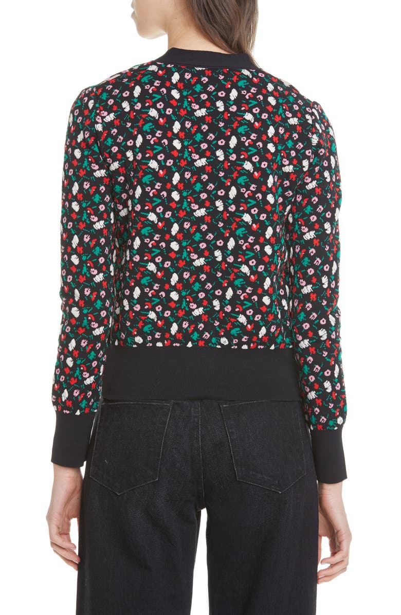 Marni Mixed Floral Jacquard Cardigan, Alternate, color,