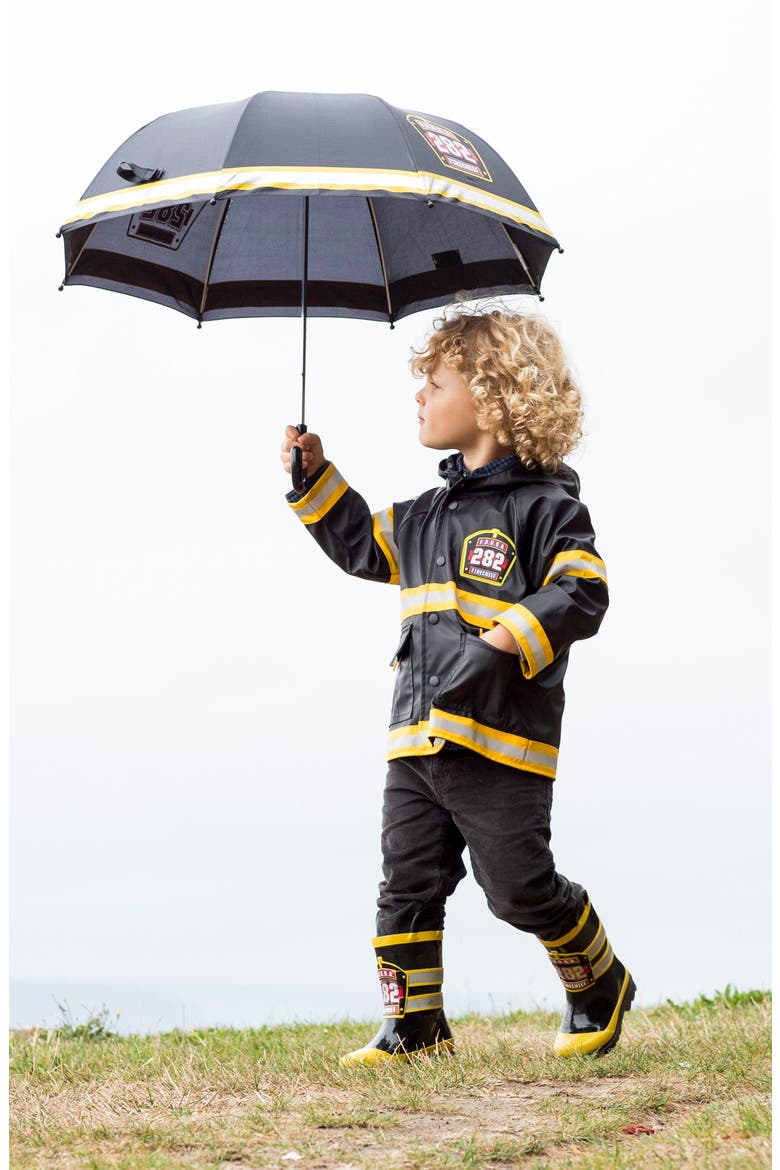 Fire Chief Raincoat, Alternate, color, BLACK