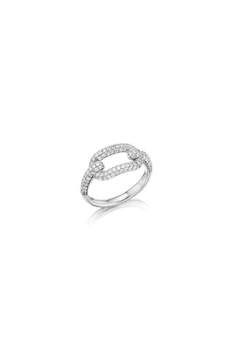 Sheryl Lowe Diamond Paperclip Ring, Main, color, Sterling Silver