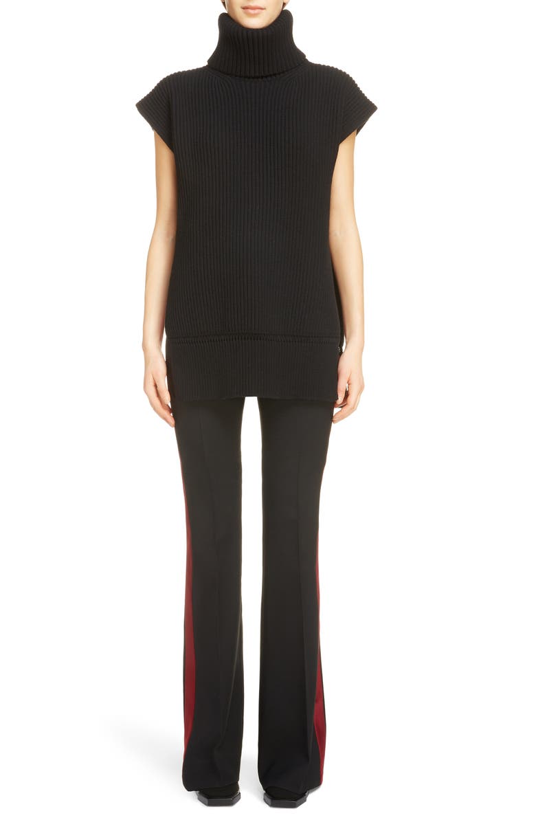 McQueen Alexander McQueen Split Back Wool & Cashmere Turtleneck Sweater, Alternate, color,
