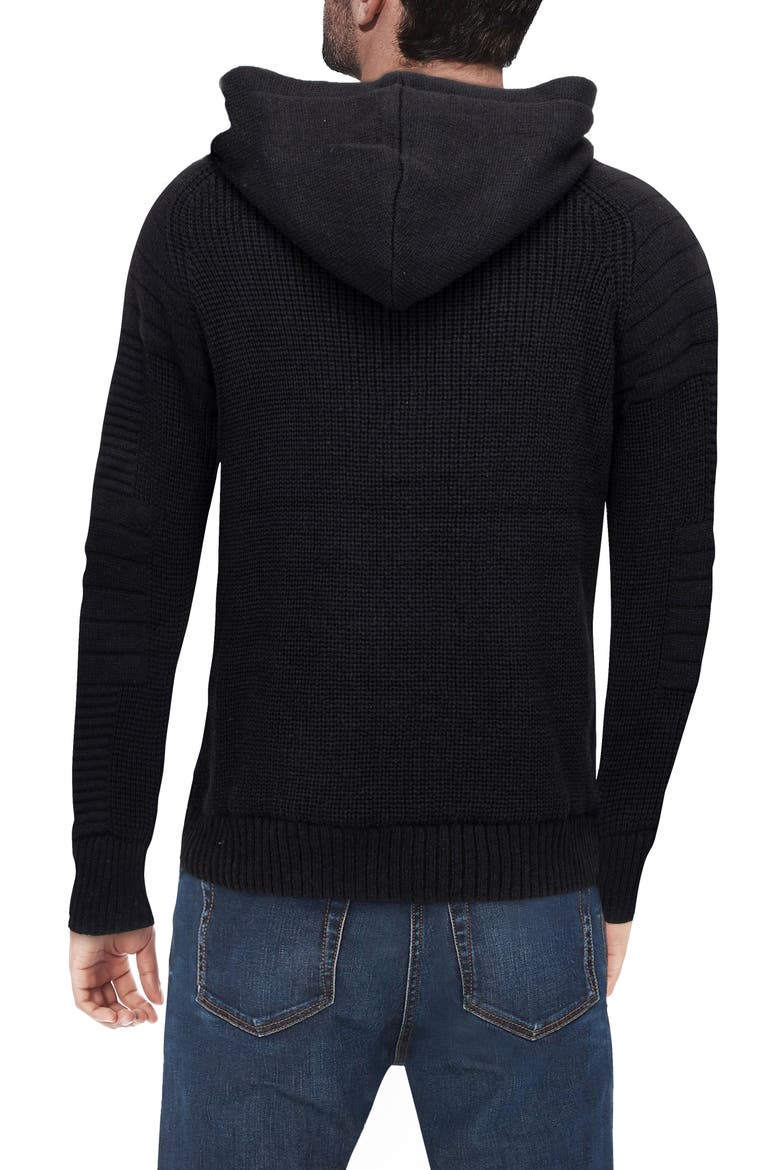 Full Zip Hoodie Sweater, Alternate, color, BLACK