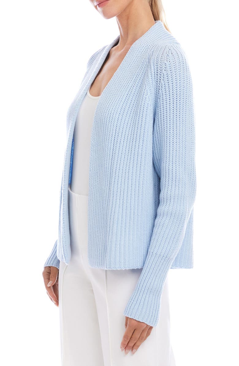 Karen Kane Rib Crop Cardigan, Alternate, color, Blue