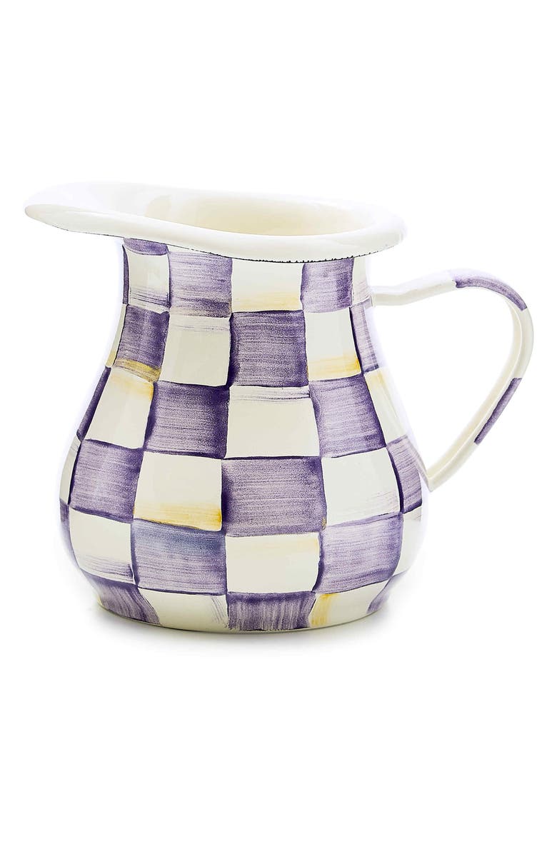 MACKENZIE CHILDS Violet Check Enameled Steel Creamer Jug, Main, color, Violet