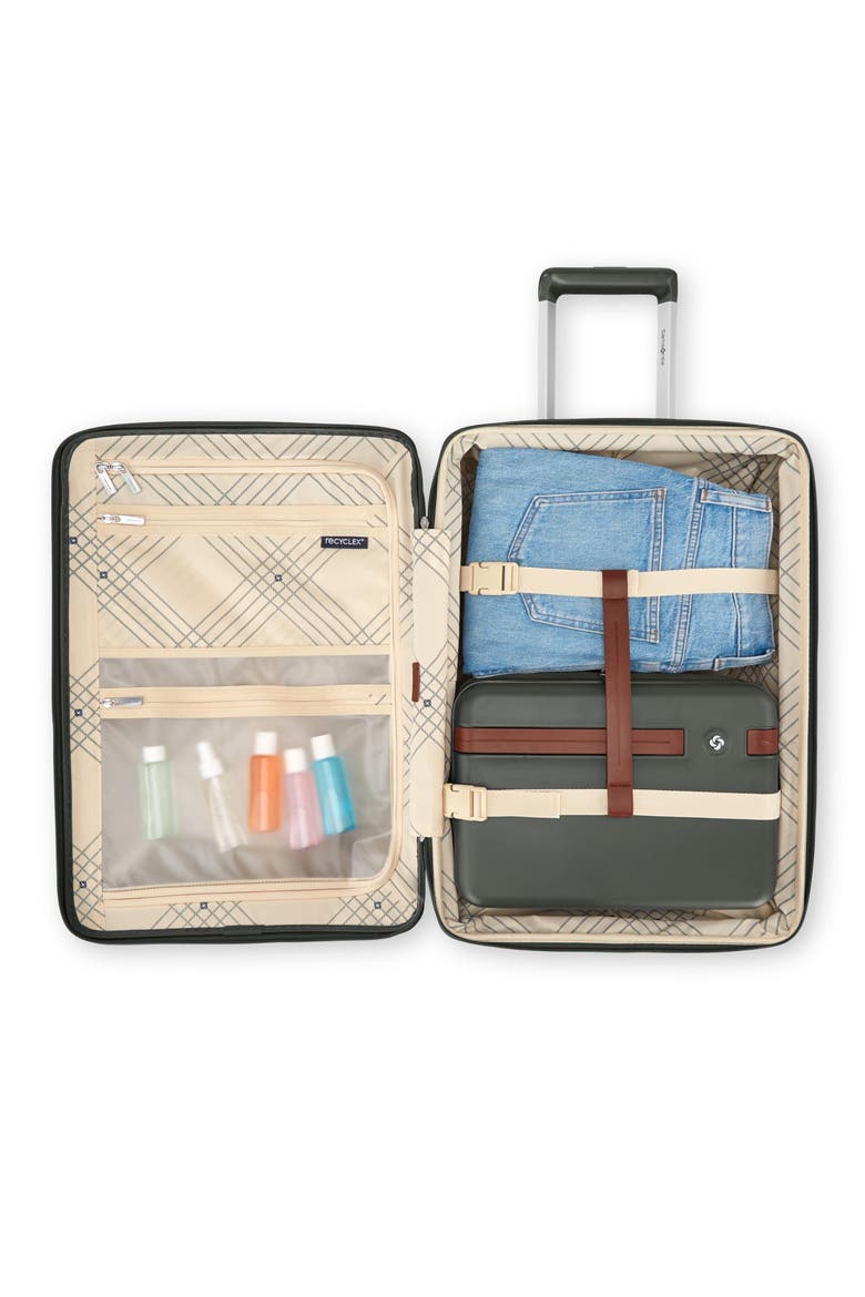 Virtuosa Hardside Expandable 21" Carry On Spinner Luggage, Alternate, color, Pine Green