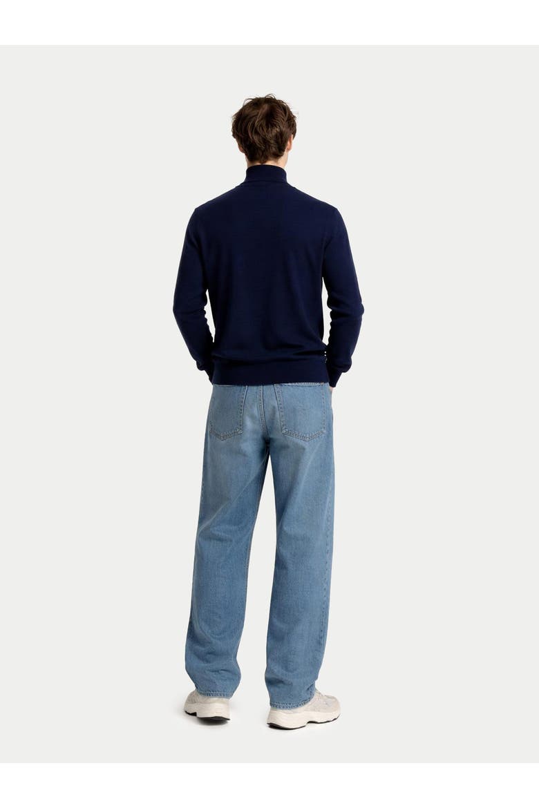 Men Cashmere Silk High Neck Sweater, Alternate, color, mood indigo