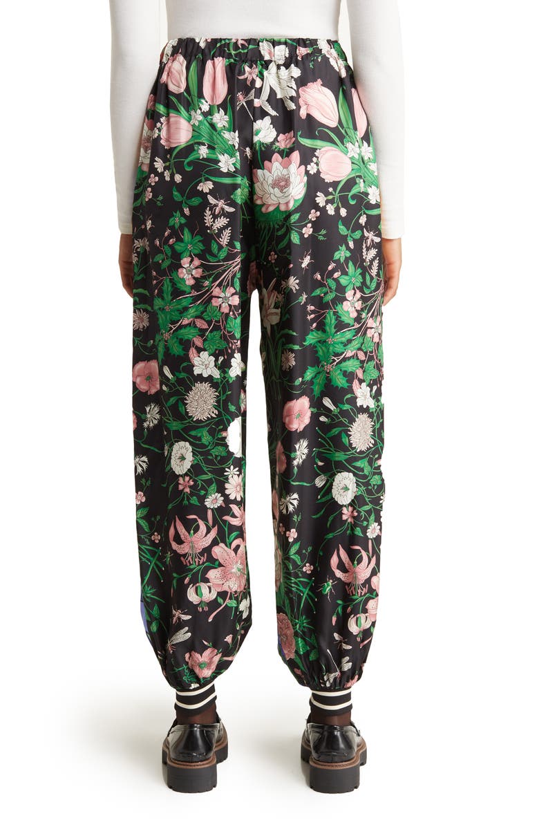 Gucci Felines Floral Joggers, Alternate, color, Green Print