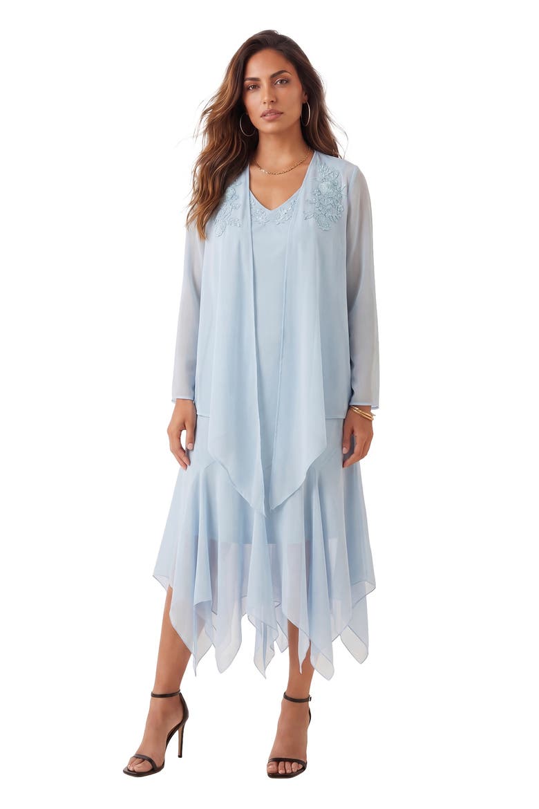 Sequin Jacket Dress Set, Main, color, PALE BLUE