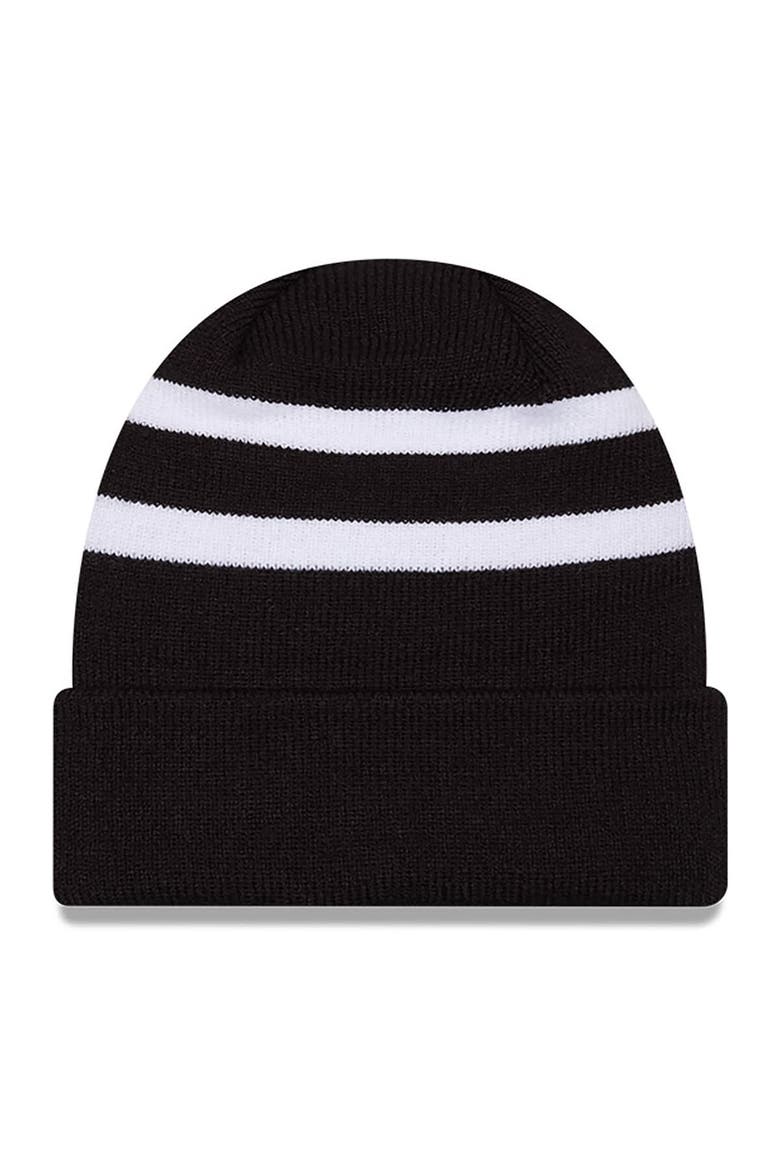Men's New Era  Black/White Kyle Busch Cuffed Knit Hat, Alternate, color, Black