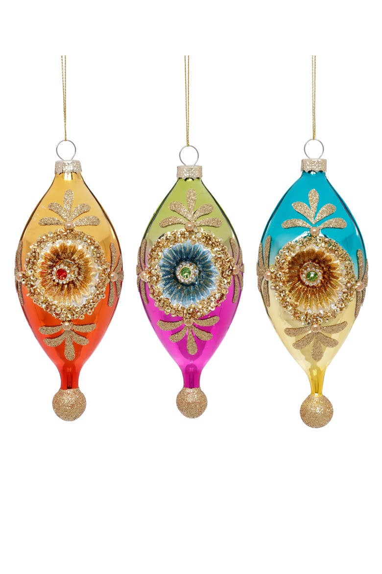 Glitter Finial Drop Ornament, Box of 6, Main, color, Bright Pink