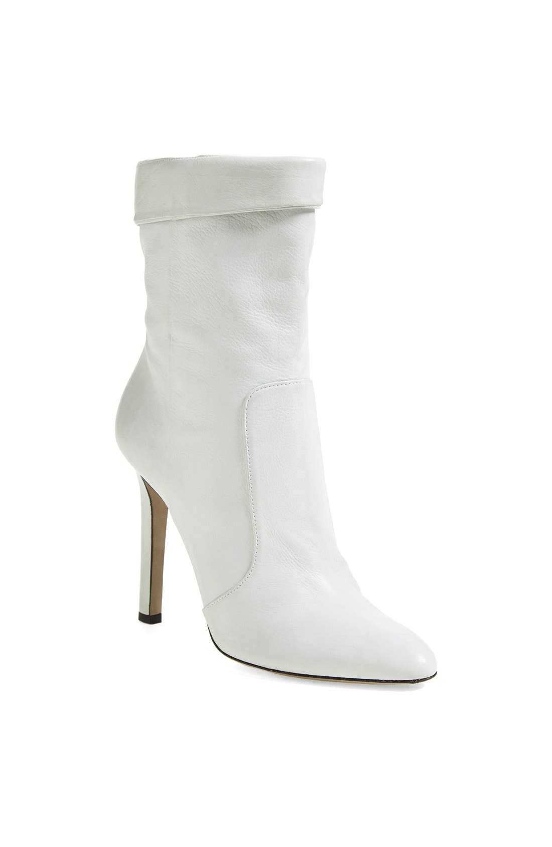 'Rebel Short' Calfskin Leather Boot, Main, color, CREAM