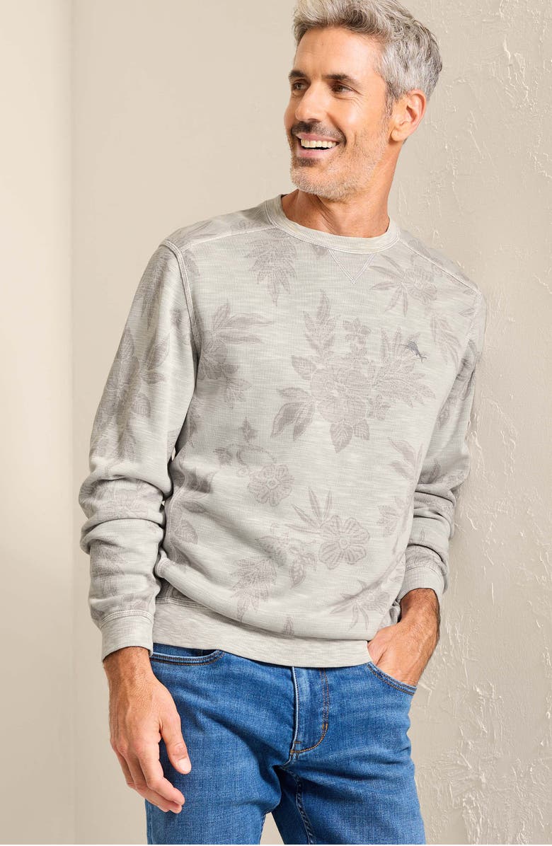 Tommy Bahama Tobago Bay Blooms Floral Sweatshirt, Alternate, color, Featherstone