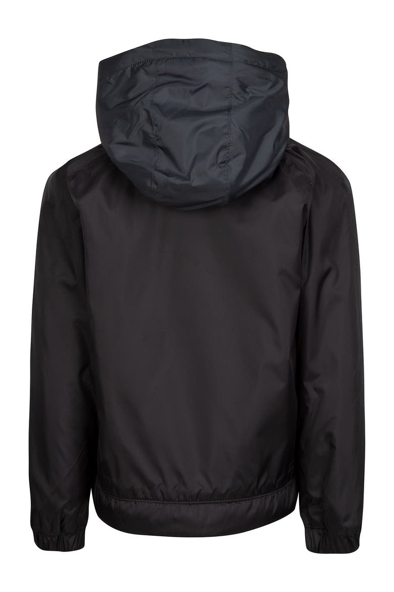 Kids' Camo Print Fleece Lined Windbreaker, Alternate, color, BLACK