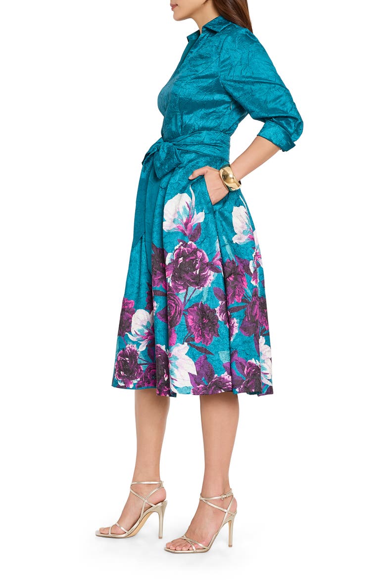 Metallic Embroidered Midi Dress, Alternate, color, JEWEL MULTI