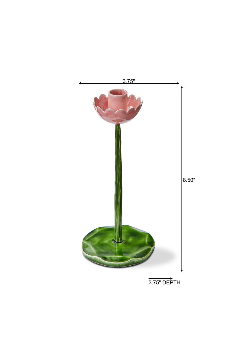 Flor Taper Holder Sm Multi Enamel Iron Spring, Alternate, color, Green
