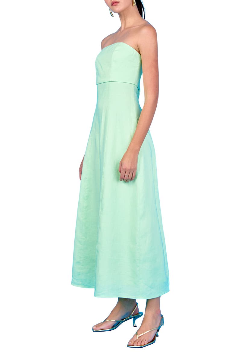 Folded Strapless Maxi Dress, Alternate, color, PISTACHIO