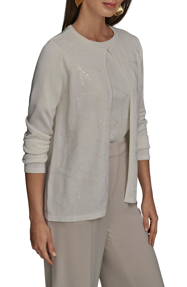 Donna Karan New York Sequin Cardigan, Alternate, color, 