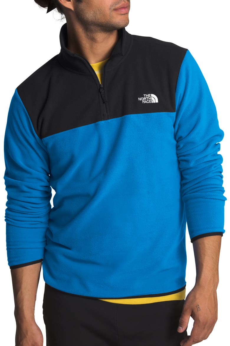 TKA Glacier Quarter Zip Fleece Pullover, Main, color, CLEAR LAKE BLUE/ TNF BLACK