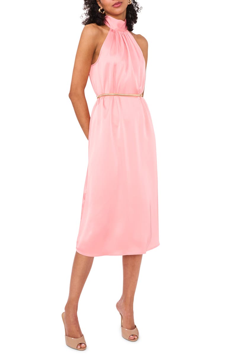 1.STATE Mock Neck Satin Midi Dress, Main, color, 