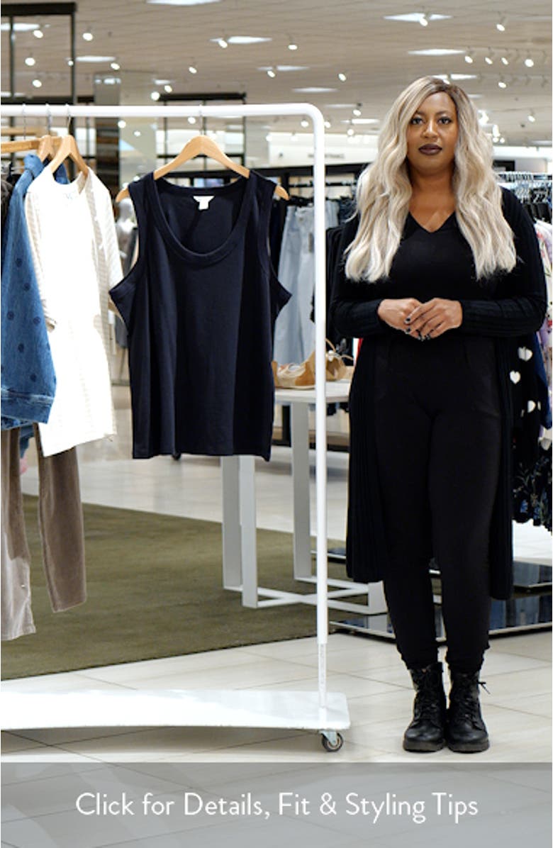 Scoop Neck Rib Cotton Tank, sales video thumbnail