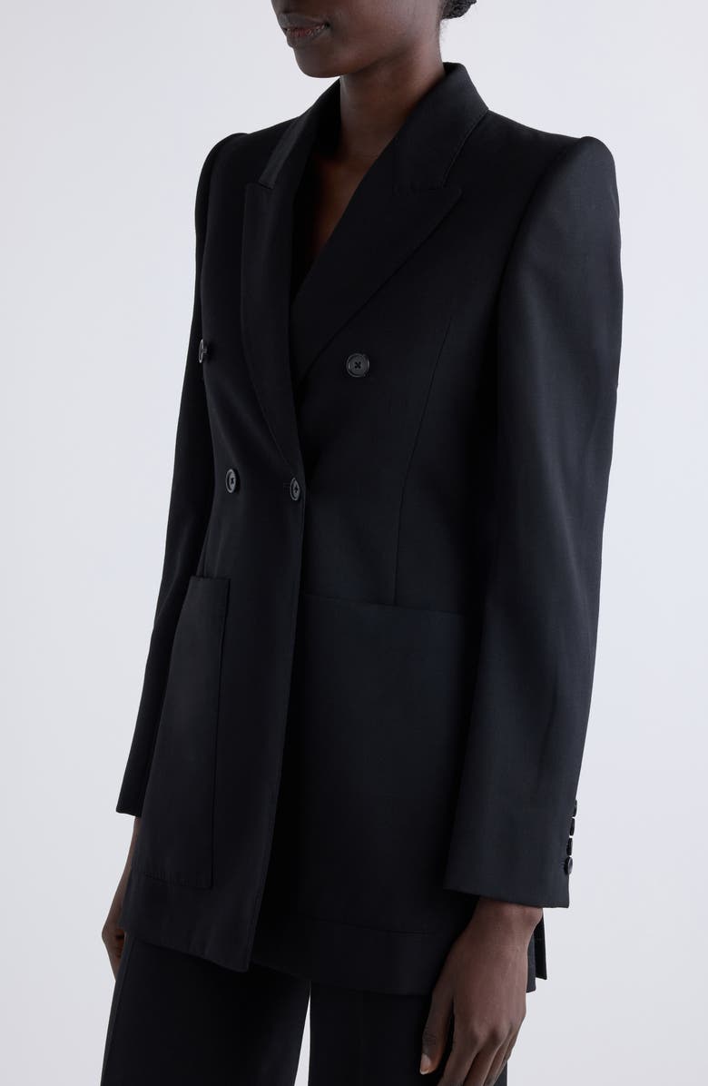 Chloé Double Breasted Wool Blazer, Alternate, color, Black