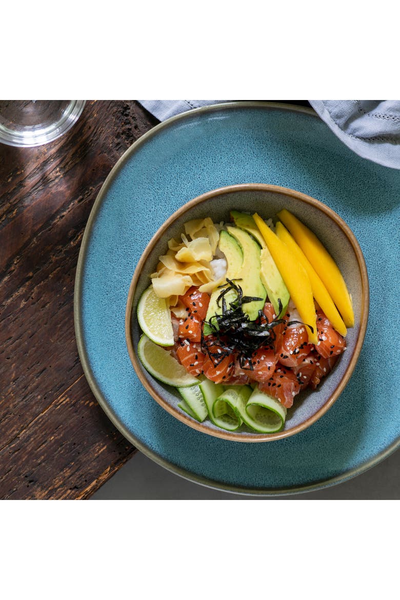 Lave Glace Rice Bowl, Alternate, color, Blue Green
