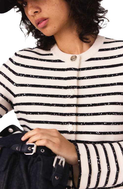 Maje Wool Cardigan With Snaps In Black