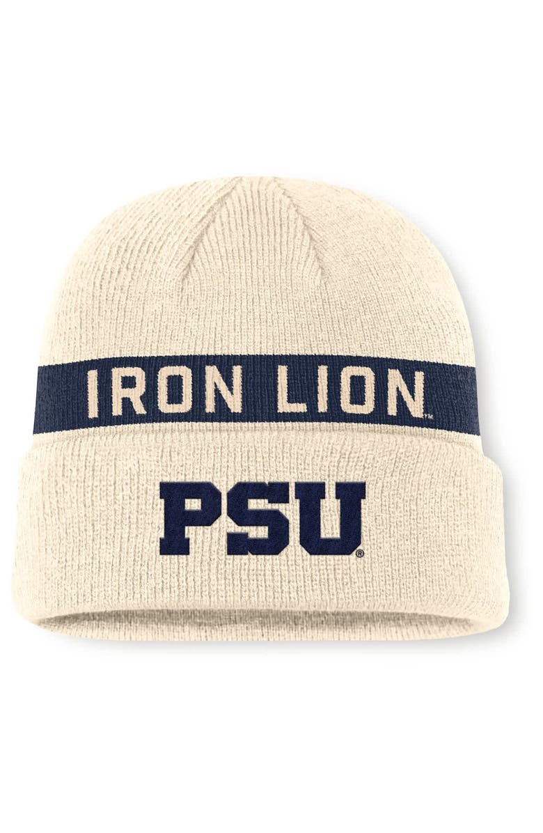 Nike Men's Nike Natural Penn State Nittany Lions Peak Primetime Utility Cuffed Knit Hat, Main, color, Natural