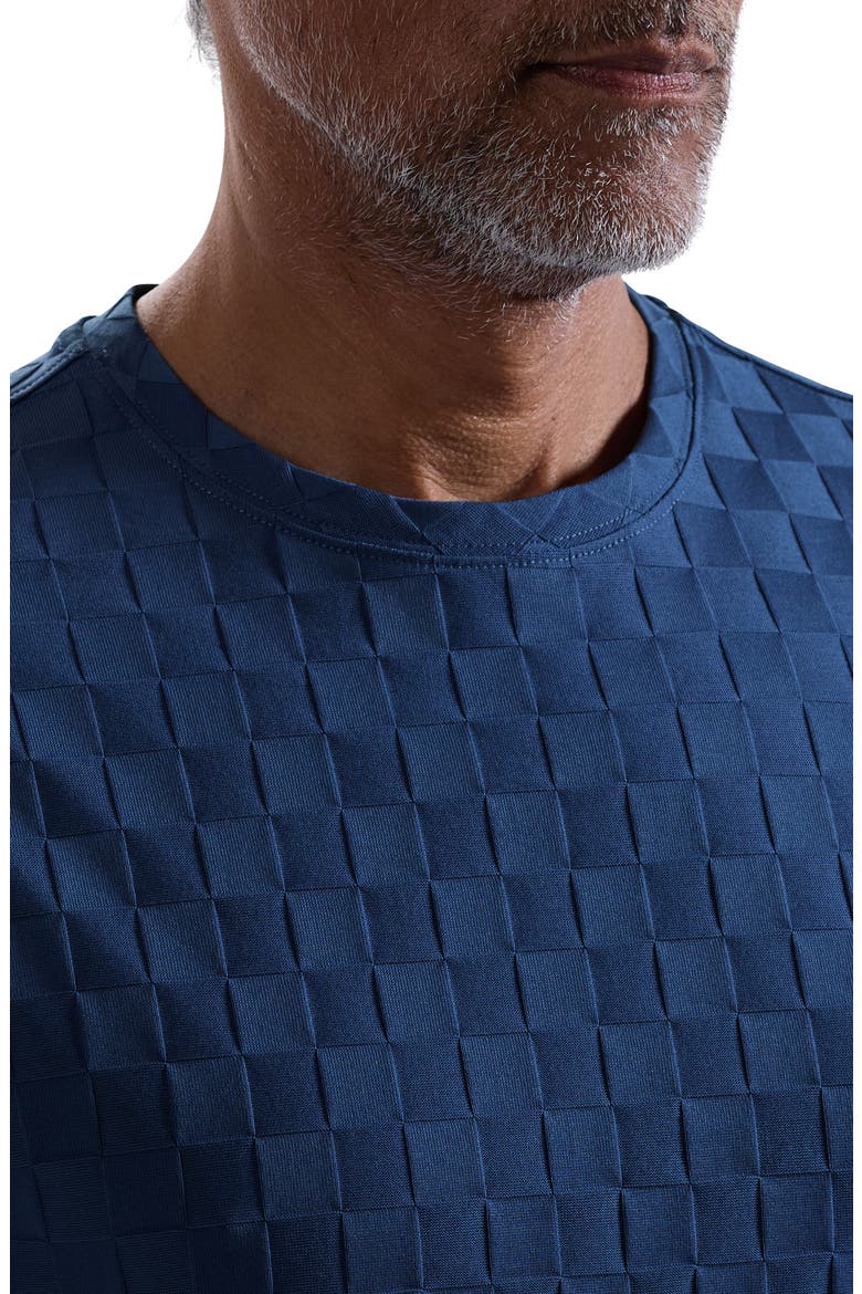 Geo Textured Cotton T-Shirt, Alternate, color, COBALT