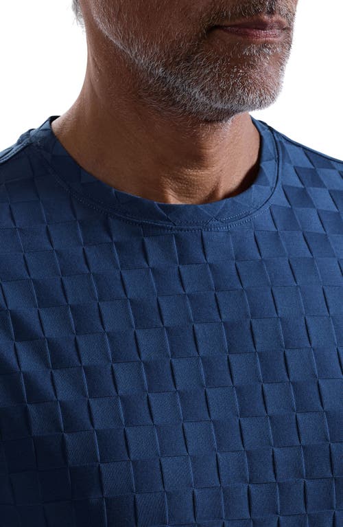 Bugatchi Geo Textured Cotton T-shirt In Blue